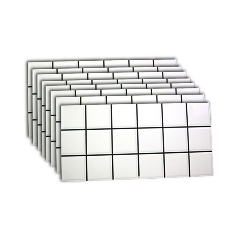 Retangular 23.62"x11.81" Mosaic Sheet Wall Tile Porcelain Brick Look Wall Tile Gloss White Clearhalo 'Floor Tiles & Wall Tiles' 'floor_tiles_wall_tiles' 'Flooring 'Home Improvement' 'home_improvement' 'home_improvement_floor_tiles_wall_tiles' Walls and Ceiling' 6299413