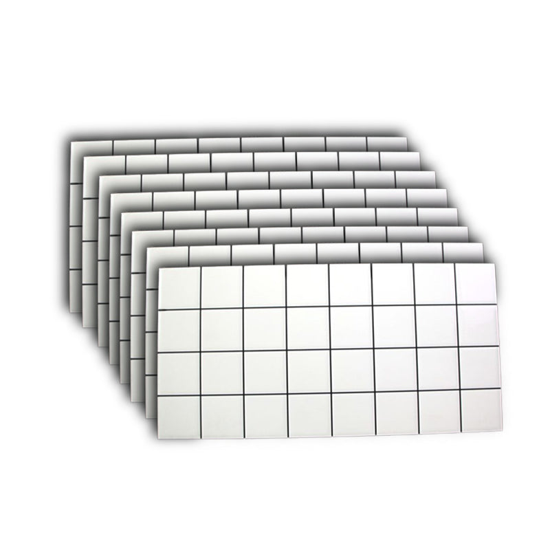 Retangular 23.62"x11.81" Mosaic Sheet Wall Tile Porcelain Brick Look Wall Tile Matte White Clearhalo 'Floor Tiles & Wall Tiles' 'floor_tiles_wall_tiles' 'Flooring 'Home Improvement' 'home_improvement' 'home_improvement_floor_tiles_wall_tiles' Walls and Ceiling' 6299432