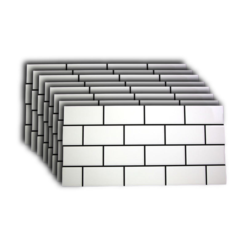 Retangular 23.62"x11.81" Mosaic Sheet Wall Tile Porcelain Brick Look Wall Tile Silvery White Clearhalo 'Floor Tiles & Wall Tiles' 'floor_tiles_wall_tiles' 'Flooring 'Home Improvement' 'home_improvement' 'home_improvement_floor_tiles_wall_tiles' Walls and Ceiling' 6299449