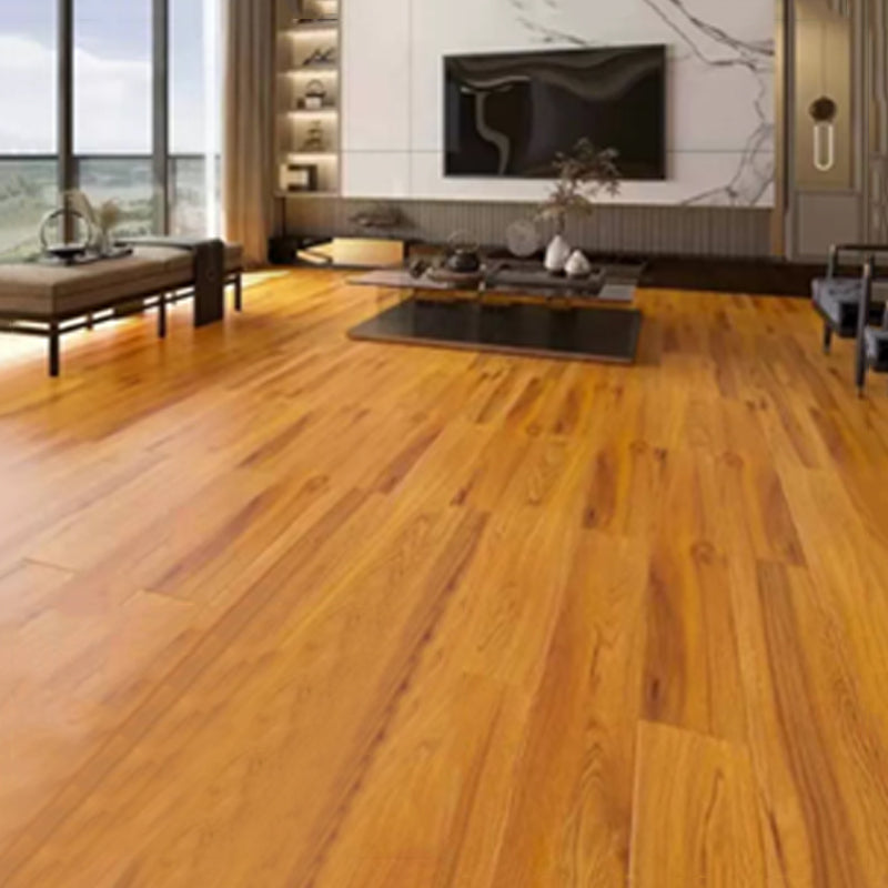 49"x8" Wide E0 Natural Solid Wood Laminate Flooring, Click-Lock, Waterproof Yellow-Brown Clearhalo 'Flooring 'Home Improvement' 'home_improvement' 'home_improvement_laminate_flooring' 'Laminate Flooring' 'laminate_flooring' Walls and Ceiling' 6299804