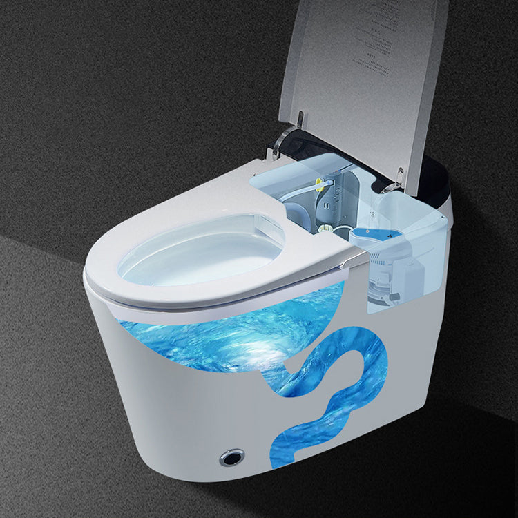 Floor Mount Flush Toilet Heated Seat One-Piece Toilet with Slow Close Seat Clearhalo 'Bathroom Remodel & Bathroom Fixtures' 'Home Improvement' 'home_improvement' 'home_improvement_toilets' 'Toilets & Bidets' 'Toilets' 6300559