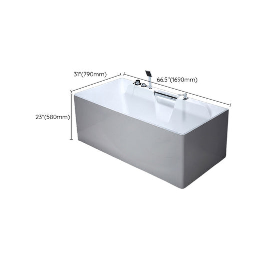 Modern Rectangular Bath Tub Bathroom Soaking with Center Drain Tub Clearhalo 'Bathroom Remodel & Bathroom Fixtures' 'Bathtubs' 'Home Improvement' 'home_improvement' 'home_improvement_bathtubs' 'Showers & Bathtubs' 6300819