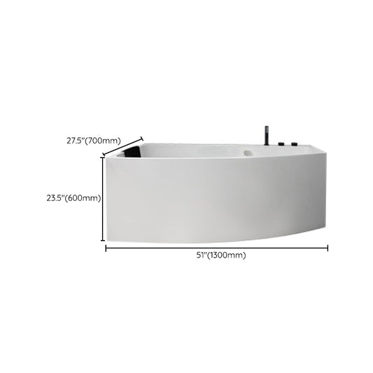 Modern Corner White Bathtub Back to Wall with Drain Bath Tub Clearhalo 'Bathroom Remodel & Bathroom Fixtures' 'Bathtubs' 'Home Improvement' 'home_improvement' 'home_improvement_bathtubs' 'Showers & Bathtubs' 6310308