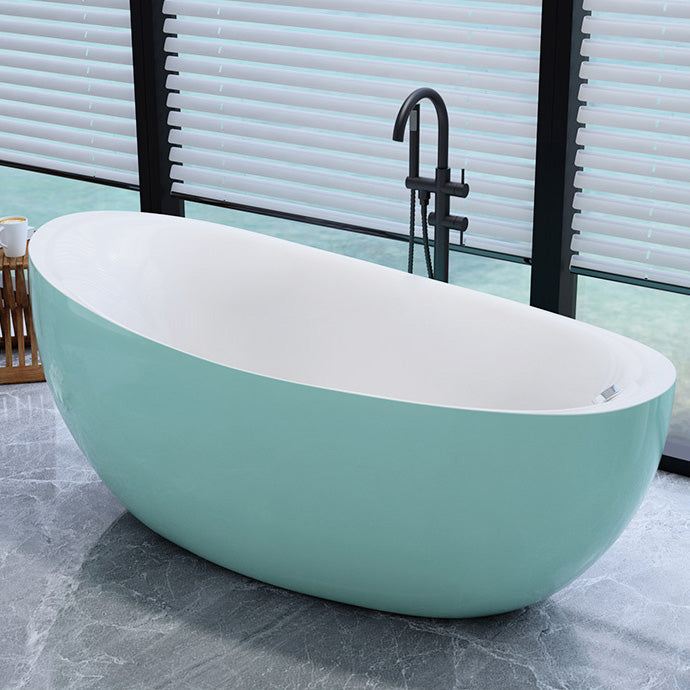 Bathroom Modern Single Slipper Bathtub Stand Alone Acrylic Bath Tub Green Clearhalo 'Bathroom Remodel & Bathroom Fixtures' 'Bathtubs' 'Home Improvement' 'home_improvement' 'home_improvement_bathtubs' 'Showers & Bathtubs' 6310317