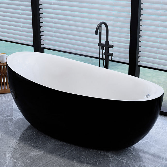 Bathroom Modern Single Slipper Bathtub Stand Alone Acrylic Bath Tub Black Clearhalo 'Bathroom Remodel & Bathroom Fixtures' 'Bathtubs' 'Home Improvement' 'home_improvement' 'home_improvement_bathtubs' 'Showers & Bathtubs' 6310318