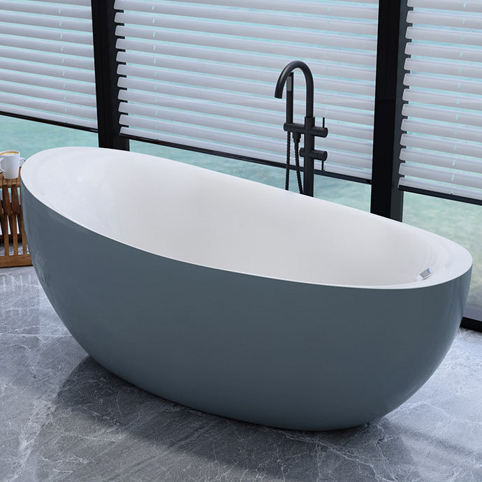 Bathroom Modern Single Slipper Bathtub Stand Alone Acrylic Bath Tub Grey Clearhalo 'Bathroom Remodel & Bathroom Fixtures' 'Bathtubs' 'Home Improvement' 'home_improvement' 'home_improvement_bathtubs' 'Showers & Bathtubs' 6310319