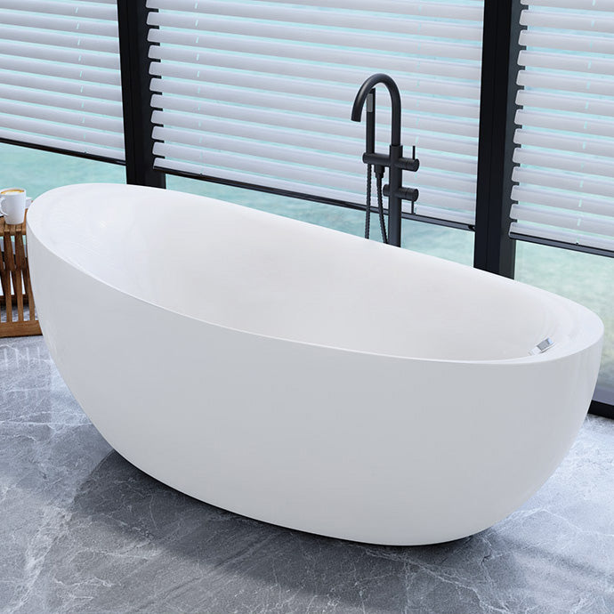 Bathroom Modern Single Slipper Bathtub Stand Alone Acrylic Bath Tub White Clearhalo 'Bathroom Remodel & Bathroom Fixtures' 'Bathtubs' 'Home Improvement' 'home_improvement' 'home_improvement_bathtubs' 'Showers & Bathtubs' 6310320