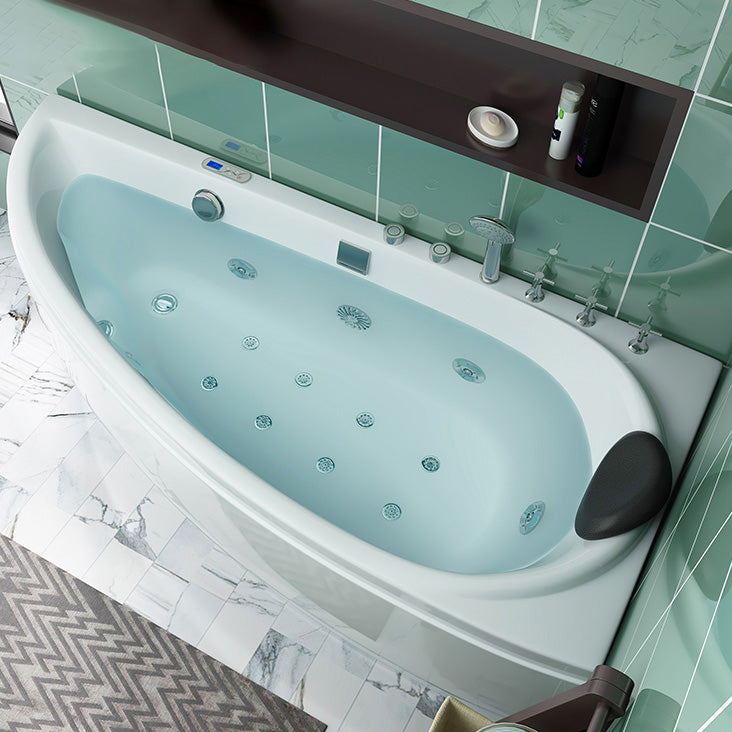 Free Form Bathroom Soaking Bathtub Back to Wall with Drain Tub 52"L x 29"W x 25"H Message & Temperature & Bubble & Light Tub with Silver 5-Piece Set Clearhalo 'Bathroom Remodel & Bathroom Fixtures' 'Bathtubs' 'Home Improvement' 'home_improvement' 'home_improvement_bathtubs' 'Showers & Bathtubs' 6310382