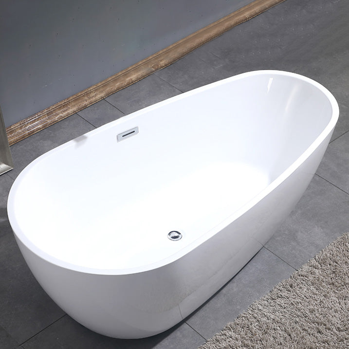 Freestanding Soaking Bathtub White Center Drain Acrylic Bath Tub Tub Clearhalo 'Bathroom Remodel & Bathroom Fixtures' 'Bathtubs' 'Home Improvement' 'home_improvement' 'home_improvement_bathtubs' 'Showers & Bathtubs' 6310453