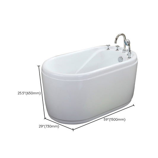 Stand Alone Acrylic Bathtub Modern Oval Left-Hand Drain Bath Tub Clearhalo 'Bathroom Remodel & Bathroom Fixtures' 'Bathtubs' 'Home Improvement' 'home_improvement' 'home_improvement_bathtubs' 'Showers & Bathtubs' 6310493