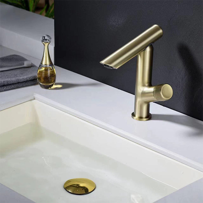 Glam Vessel Sink Faucet Brass Knob Handle Swivel Spout Bathroom Faucet Clearhalo 'Bathroom Remodel & Bathroom Fixtures' 'Bathroom Sink Faucets' 'Bathroom Sinks & Faucet Components' 'bathroom_sink_faucets' 'Home Improvement' 'home_improvement' 'home_improvement_bathroom_sink_faucets' 6311441