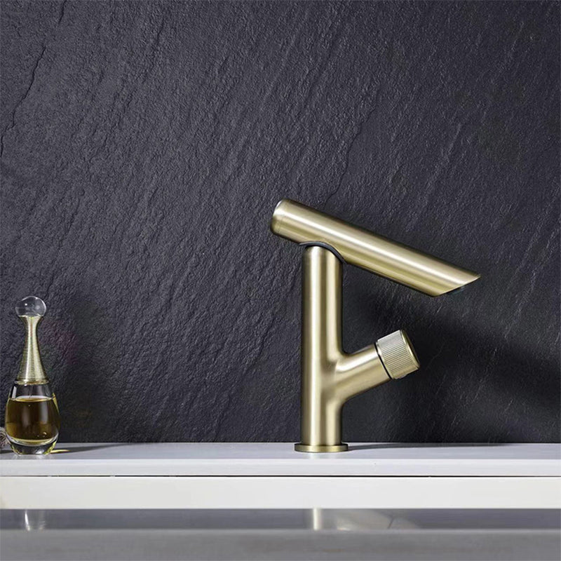 Glam Vessel Sink Faucet Brass Knob Handle Swivel Spout Bathroom Faucet Clearhalo 'Bathroom Remodel & Bathroom Fixtures' 'Bathroom Sink Faucets' 'Bathroom Sinks & Faucet Components' 'bathroom_sink_faucets' 'Home Improvement' 'home_improvement' 'home_improvement_bathroom_sink_faucets' 6311444