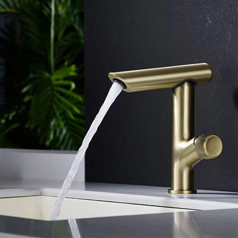 Glam Vessel Sink Faucet Brass Knob Handle Swivel Spout Bathroom Faucet Clearhalo 'Bathroom Remodel & Bathroom Fixtures' 'Bathroom Sink Faucets' 'Bathroom Sinks & Faucet Components' 'bathroom_sink_faucets' 'Home Improvement' 'home_improvement' 'home_improvement_bathroom_sink_faucets' 6311448