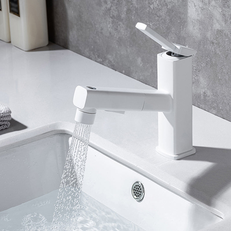 Contemporary Sink Faucet Plian Low Arc Vessel Sink Bathroom Faucet White Clearhalo 'Bathroom Remodel & Bathroom Fixtures' 'Bathroom Sink Faucets' 'Bathroom Sinks & Faucet Components' 'bathroom_sink_faucets' 'Home Improvement' 'home_improvement' 'home_improvement_bathroom_sink_faucets' 6311469