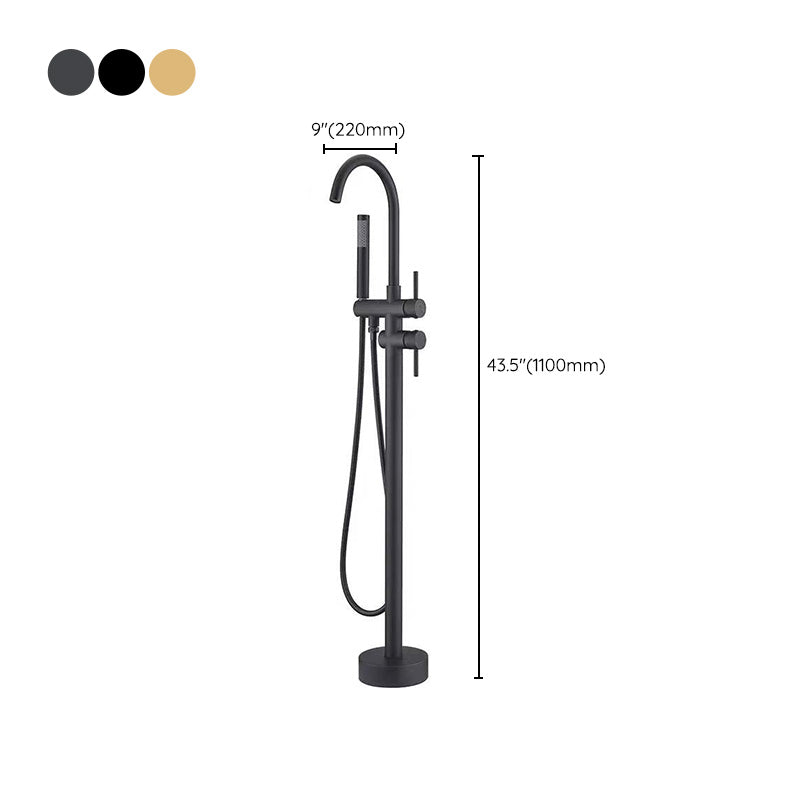 Modern Free Standing Tub Filler Faucet Copper Freestanding Tub Filler Trim Clearhalo 'Bathroom Remodel & Bathroom Fixtures' 'Bathtub Faucets' 'bathtub_faucets' 'Home Improvement' 'home_improvement' 'home_improvement_bathtub_faucets' 6312035