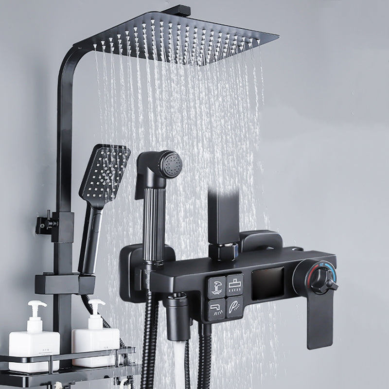 Modern Shower System Slide Bar Handheld Shower Head Wall Mounted Shower Set Clearhalo 'Bathroom Remodel & Bathroom Fixtures' 'Home Improvement' 'home_improvement' 'home_improvement_shower_faucets' 'Shower Faucets & Systems' 'shower_faucets' 'Showers & Bathtubs Plumbing' 'Showers & Bathtubs' 6312089