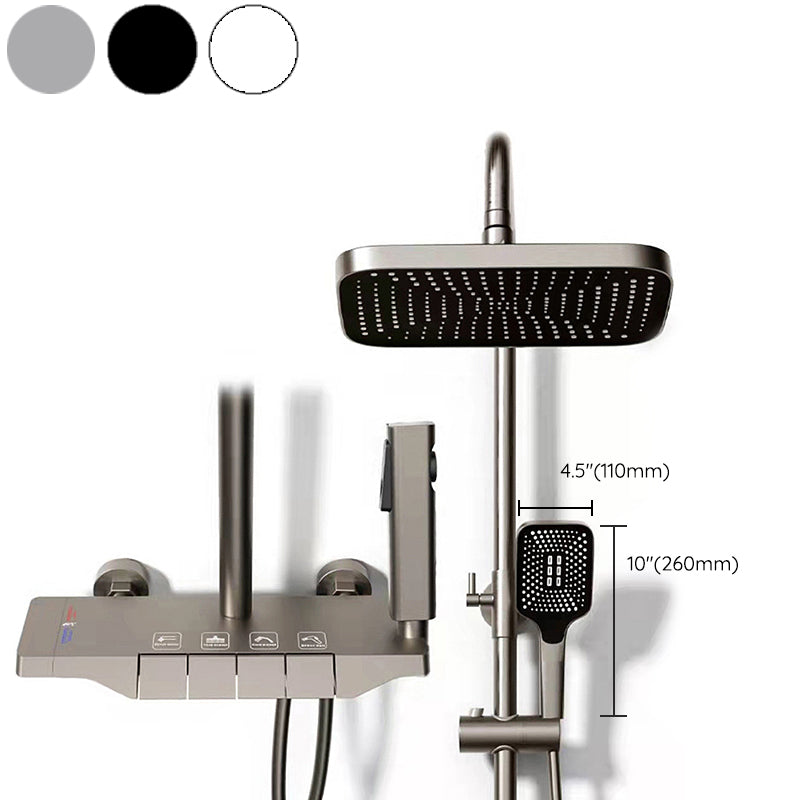 Wall Mounted Shower Metal Shower Faucet Arm Shower System with Slide Bar Clearhalo 'Bathroom Remodel & Bathroom Fixtures' 'Home Improvement' 'home_improvement' 'home_improvement_shower_faucets' 'Shower Faucets & Systems' 'shower_faucets' 'Showers & Bathtubs Plumbing' 'Showers & Bathtubs' 6312187