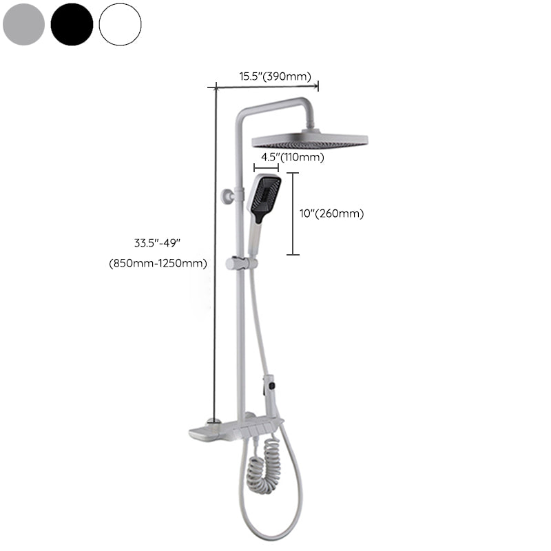 Wall Mounted Shower Metal Shower Faucet Arm Shower System with Slide Bar Clearhalo 'Bathroom Remodel & Bathroom Fixtures' 'Home Improvement' 'home_improvement' 'home_improvement_shower_faucets' 'Shower Faucets & Systems' 'shower_faucets' 'Showers & Bathtubs Plumbing' 'Showers & Bathtubs' 6312188