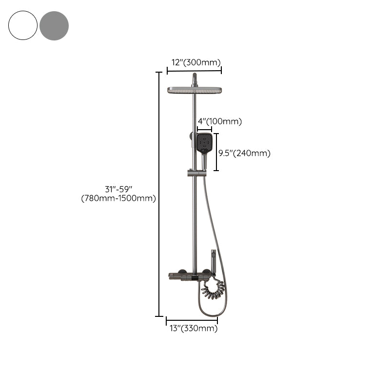 Wall Mounted Shower Arm Shower Faucet Adjustable Metal Shower System with Slide Bar Clearhalo 'Bathroom Remodel & Bathroom Fixtures' 'Home Improvement' 'home_improvement' 'home_improvement_shower_faucets' 'Shower Faucets & Systems' 'shower_faucets' 'Showers & Bathtubs Plumbing' 'Showers & Bathtubs' 6312210