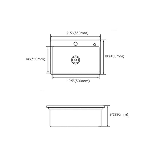 Contemporary Kitchen Sink Stainless Steel 2 Holes Drop-In Kitchen Sink Clearhalo 'Home Improvement' 'home_improvement' 'home_improvement_kitchen_sinks' 'Kitchen Remodel & Kitchen Fixtures' 'Kitchen Sinks & Faucet Components' 'Kitchen Sinks' 'kitchen_sinks' 6312524