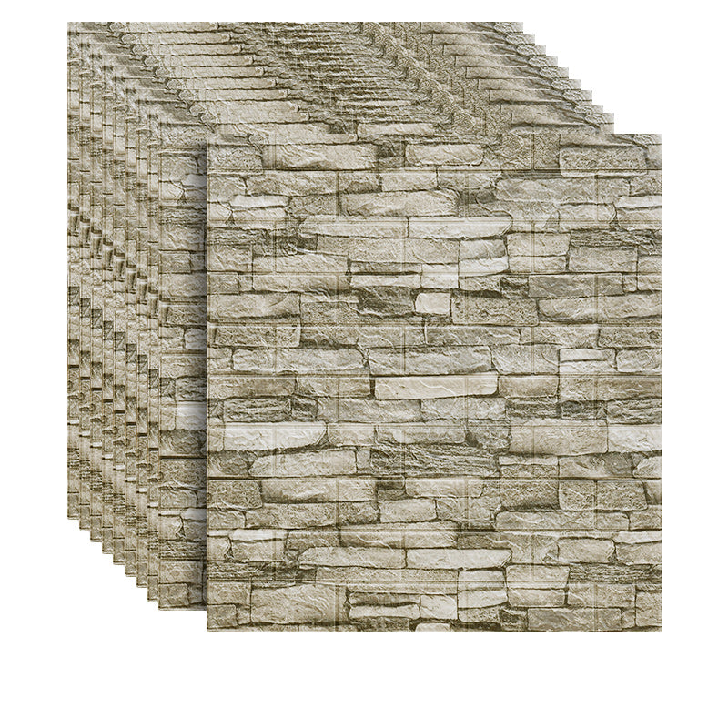3D Artificial Brick Wall Panel Industrial Style Home Living Room Wall Plate(10-Pack) Grey Clearhalo 'Flooring 'Home Improvement' 'home_improvement' 'home_improvement_wall_paneling' 'Wall Paneling' 'wall_paneling' 'Walls & Ceilings' Walls and Ceiling' 6312529