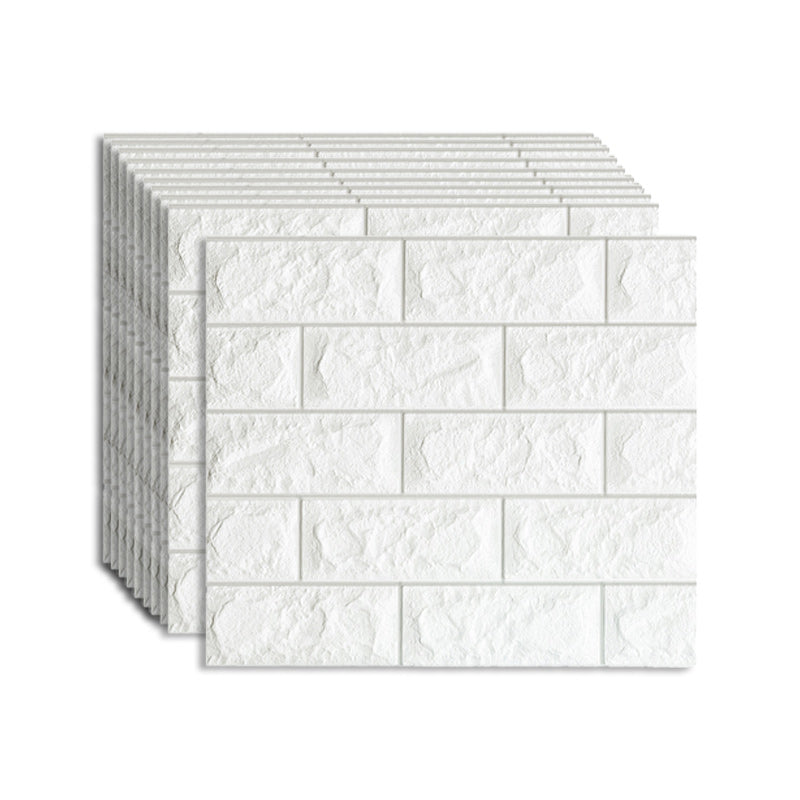 3D Artificial Brick Wall Panel Industrial Style Home Living Room Wall Plate(10-Pack) White Clearhalo 'Flooring 'Home Improvement' 'home_improvement' 'home_improvement_wall_paneling' 'Wall Paneling' 'wall_paneling' 'Walls & Ceilings' Walls and Ceiling' 6312530