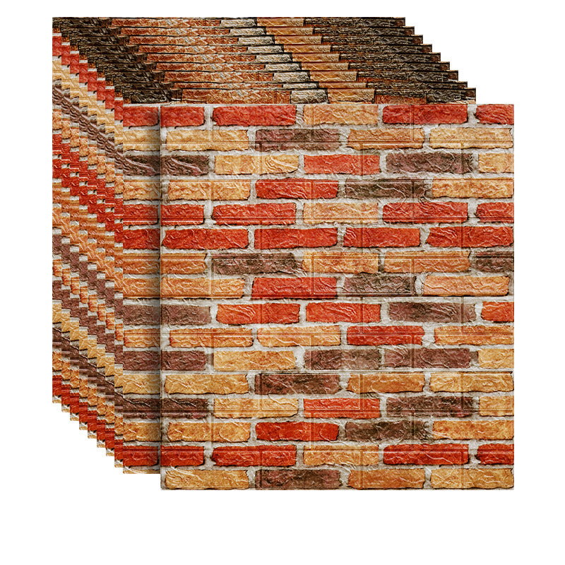 3D Artificial Brick Wall Panel Industrial Style Home Living Room Wall Plate(10-Pack) Brick Red Clearhalo 'Flooring 'Home Improvement' 'home_improvement' 'home_improvement_wall_paneling' 'Wall Paneling' 'wall_paneling' 'Walls & Ceilings' Walls and Ceiling' 6312534