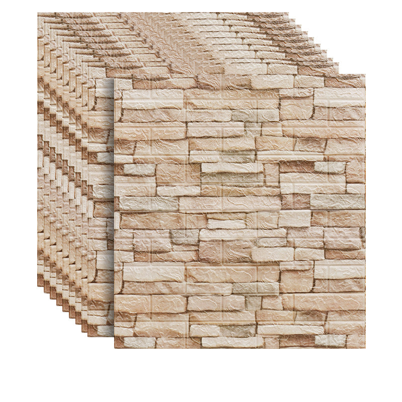 3D Artificial Brick Wall Panel Industrial Style Home Living Room Wall Plate(10-Pack) Light Coffee Clearhalo 'Flooring 'Home Improvement' 'home_improvement' 'home_improvement_wall_paneling' 'Wall Paneling' 'wall_paneling' 'Walls & Ceilings' Walls and Ceiling' 6312539