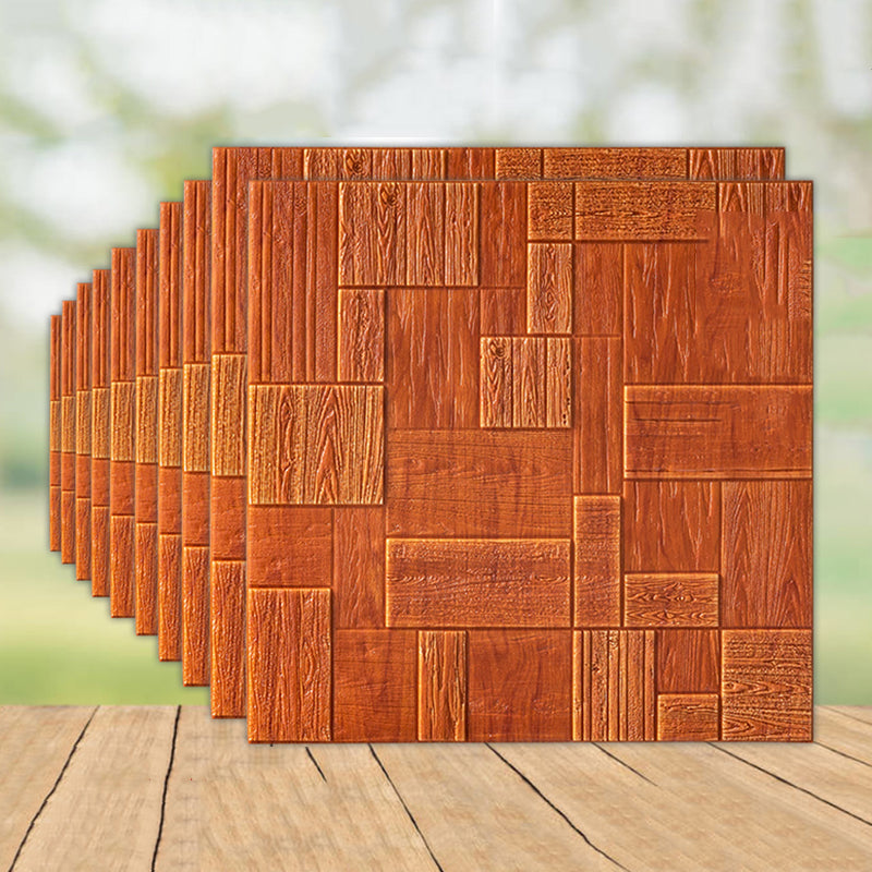 3D Wall Panel Farmhouse Style Simple Home Living Room Panel Wall (10-pack) Red Clearhalo 'Flooring 'Home Improvement' 'home_improvement' 'home_improvement_wall_paneling' 'Wall Paneling' 'wall_paneling' 'Walls & Ceilings' Walls and Ceiling' 6312864