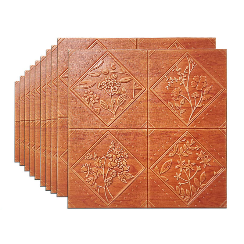 3D Wall Panel Farmhouse Style Simple Home Living Room Panel Wall (10-pack) Red Brown Clearhalo 'Flooring 'Home Improvement' 'home_improvement' 'home_improvement_wall_paneling' 'Wall Paneling' 'wall_paneling' 'Walls & Ceilings' Walls and Ceiling' 6312868