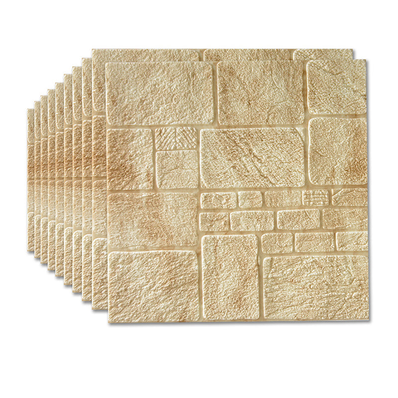 3D Artificial Stone Panel Wall Industrial Style Home Living Room Wall Panel (10-pack) Yellow Clearhalo 'Flooring 'Home Improvement' 'home_improvement' 'home_improvement_wall_paneling' 'Wall Paneling' 'wall_paneling' 'Walls & Ceilings' Walls and Ceiling' 6312882