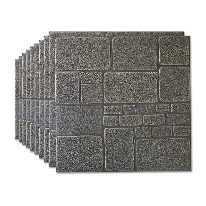 3D Artificial Stone Panel Wall Industrial Style Home Living Room Wall Panel (10-pack) Dark Gray Clearhalo 'Flooring 'Home Improvement' 'home_improvement' 'home_improvement_wall_paneling' 'Wall Paneling' 'wall_paneling' 'Walls & Ceilings' Walls and Ceiling' 6312884