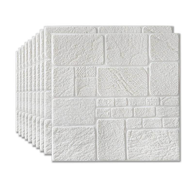 3D Artificial Stone Panel Wall Industrial Style Home Living Room Wall Panel (10-pack) White Clearhalo 'Flooring 'Home Improvement' 'home_improvement' 'home_improvement_wall_paneling' 'Wall Paneling' 'wall_paneling' 'Walls & Ceilings' Walls and Ceiling' 6312885