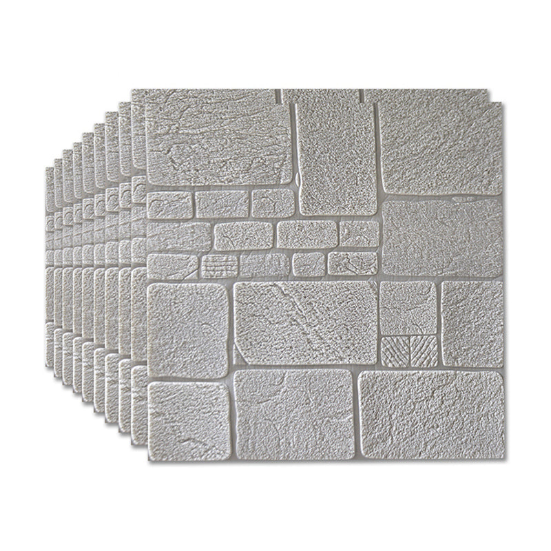 3D Artificial Stone Panel Wall Industrial Style Home Living Room Wall Panel (10-pack) Light Gray Clearhalo 'Flooring 'Home Improvement' 'home_improvement' 'home_improvement_wall_paneling' 'Wall Paneling' 'wall_paneling' 'Walls & Ceilings' Walls and Ceiling' 6312893