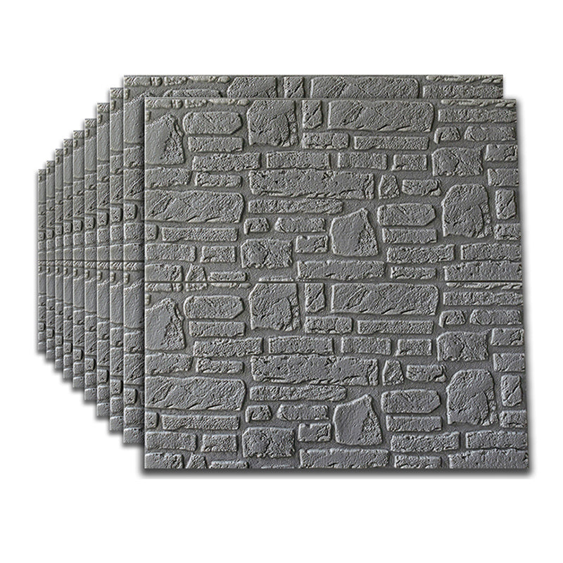 3D Artificial Stone Panel Wall Industrial Style Home Living Room Wall Panel (10-pack) Grey Clearhalo 'Flooring 'Home Improvement' 'home_improvement' 'home_improvement_wall_paneling' 'Wall Paneling' 'wall_paneling' 'Walls & Ceilings' Walls and Ceiling' 6312895