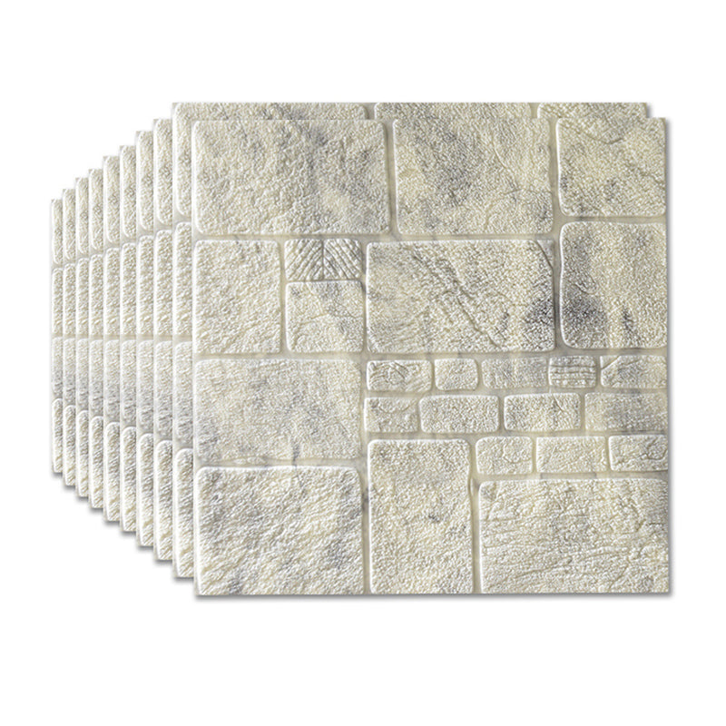 3D Artificial Stone Panel Wall Industrial Style Home Living Room Wall Panel (10-pack) Gray-Yellow Clearhalo 'Flooring 'Home Improvement' 'home_improvement' 'home_improvement_wall_paneling' 'Wall Paneling' 'wall_paneling' 'Walls & Ceilings' Walls and Ceiling' 6312897