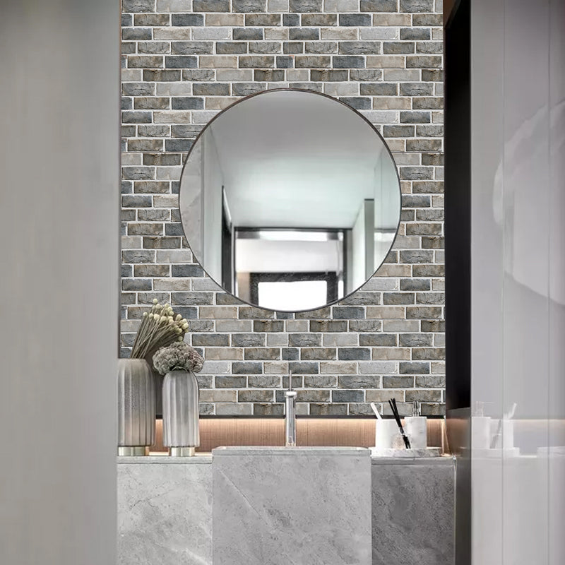 Retro Brick Wall Panel Industrial Style Home Living Room Bathroom Panel Wall (5-pack) Grey 50-Piece Set Clearhalo 'Flooring 'Home Improvement' 'home_improvement' 'home_improvement_wall_paneling' 'Wall Paneling' 'wall_paneling' 'Walls & Ceilings' Walls and Ceiling' 6312971