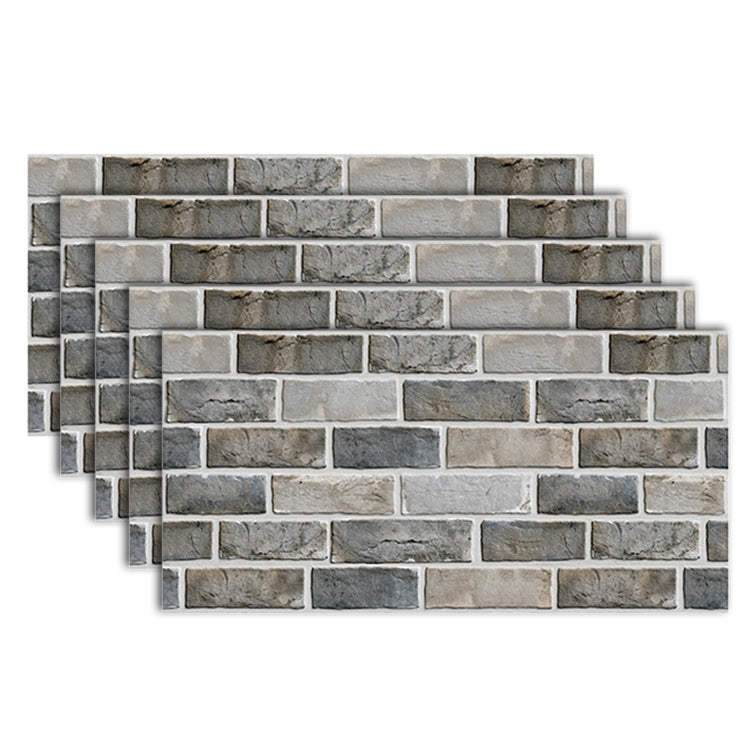 Retro Brick Wall Panel Industrial Style Home Living Room Bathroom Panel Wall (5-pack) Grey Clearhalo 'Flooring 'Home Improvement' 'home_improvement' 'home_improvement_wall_paneling' 'Wall Paneling' 'wall_paneling' 'Walls & Ceilings' Walls and Ceiling' 6312972