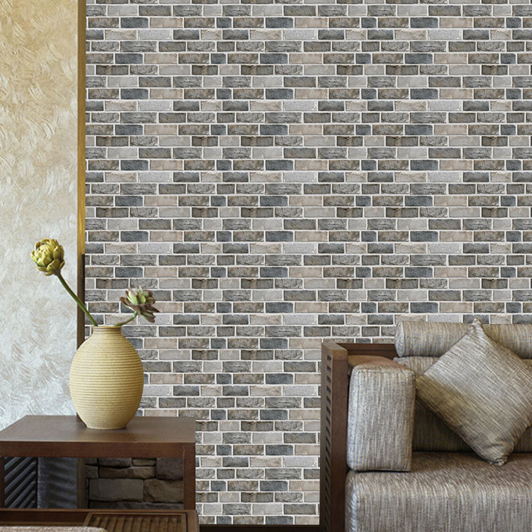Retro Brick Wall Panel Industrial Style Home Living Room Bathroom Panel Wall (5-pack) Grey 25-Piece Set Clearhalo 'Flooring 'Home Improvement' 'home_improvement' 'home_improvement_wall_paneling' 'Wall Paneling' 'wall_paneling' 'Walls & Ceilings' Walls and Ceiling' 6312974
