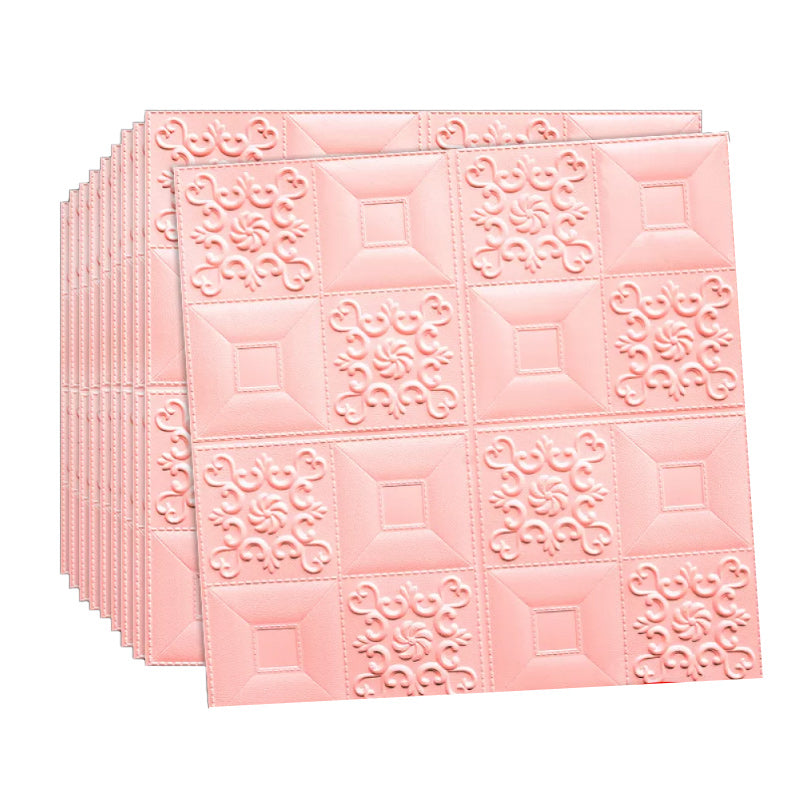 3D Wall Panel Gorgeous Style Simple Home Living Room Bedroom Wall Plate (100-pack) Pink Clearhalo 'Flooring 'Home Improvement' 'home_improvement' 'home_improvement_wall_paneling' 'Wall Paneling' 'wall_paneling' 'Walls & Ceilings' Walls and Ceiling' 6314255