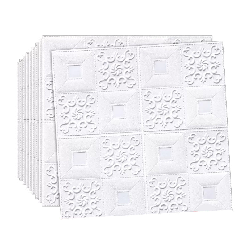 3D Wall Panel Gorgeous Style Simple Home Living Room Bedroom Wall Plate (100-pack) White Clearhalo 'Flooring 'Home Improvement' 'home_improvement' 'home_improvement_wall_paneling' 'Wall Paneling' 'wall_paneling' 'Walls & Ceilings' Walls and Ceiling' 6314262