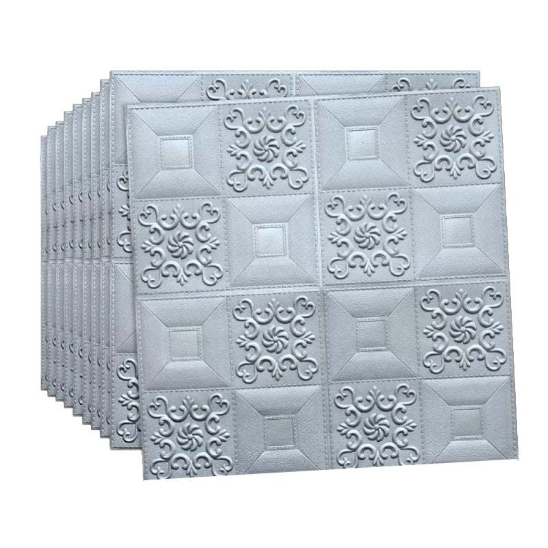 3D Wall Panel Gorgeous Style Simple Home Living Room Bedroom Wall Plate (100-pack) Silver Gray Clearhalo 'Flooring 'Home Improvement' 'home_improvement' 'home_improvement_wall_paneling' 'Wall Paneling' 'wall_paneling' 'Walls & Ceilings' Walls and Ceiling' 6314265