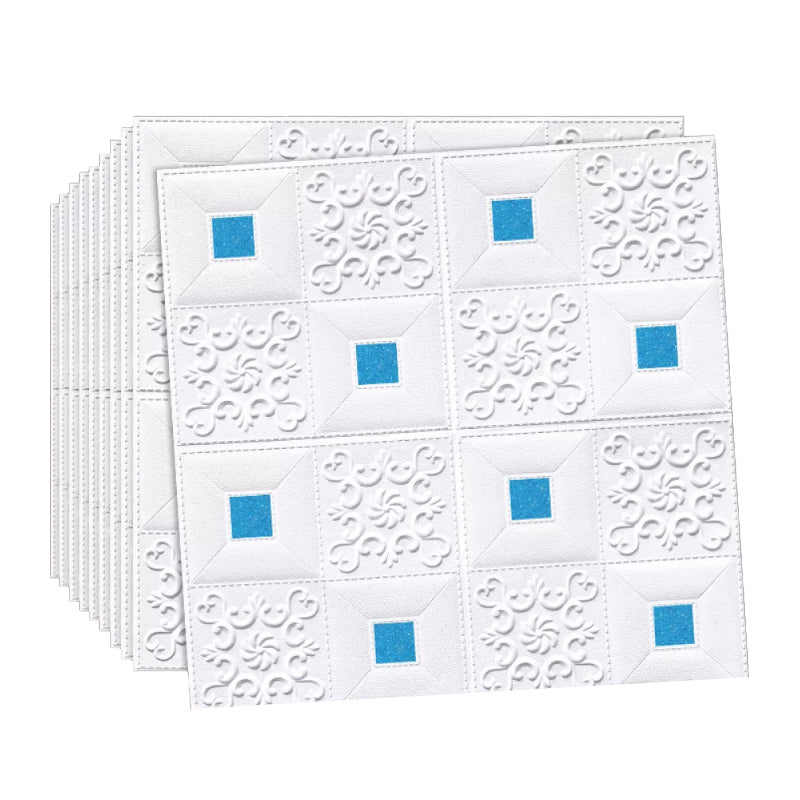 3D Wall Panel Gorgeous Style Simple Home Living Room Bedroom Wall Plate (100-pack) White-Blue Clearhalo 'Flooring 'Home Improvement' 'home_improvement' 'home_improvement_wall_paneling' 'Wall Paneling' 'wall_paneling' 'Walls & Ceilings' Walls and Ceiling' 6314268