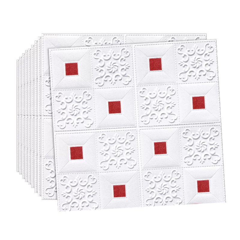 3D Wall Panel Gorgeous Style Simple Home Living Room Bedroom Wall Plate (100-pack) White-Red Clearhalo 'Flooring 'Home Improvement' 'home_improvement' 'home_improvement_wall_paneling' 'Wall Paneling' 'wall_paneling' 'Walls & Ceilings' Walls and Ceiling' 6314270