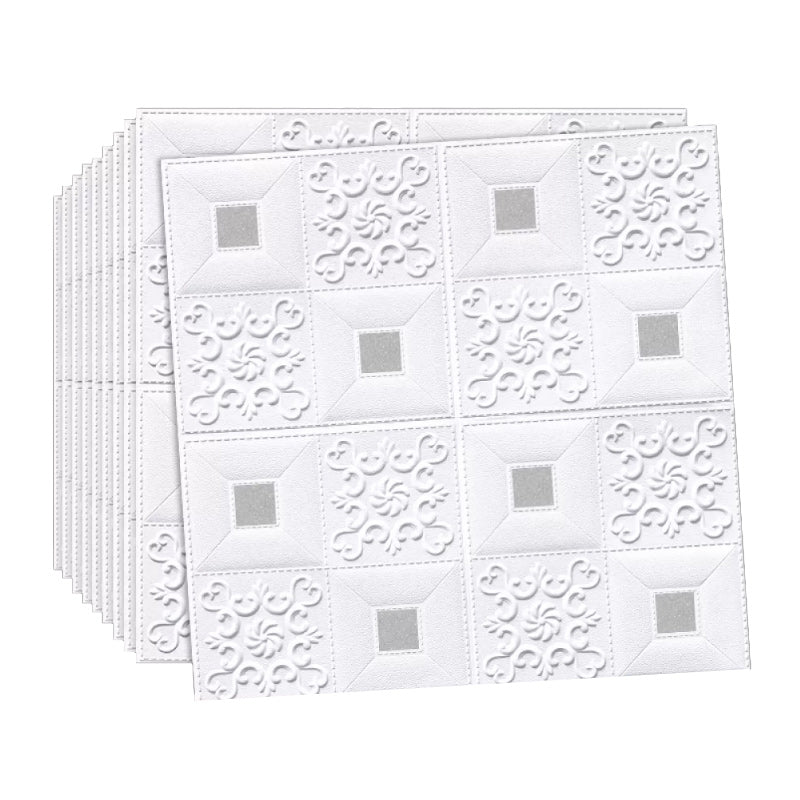 3D Wall Panel Gorgeous Style Simple Home Living Room Bedroom Wall Plate (100-pack) White-Silver Clearhalo 'Flooring 'Home Improvement' 'home_improvement' 'home_improvement_wall_paneling' 'Wall Paneling' 'wall_paneling' 'Walls & Ceilings' Walls and Ceiling' 6314271
