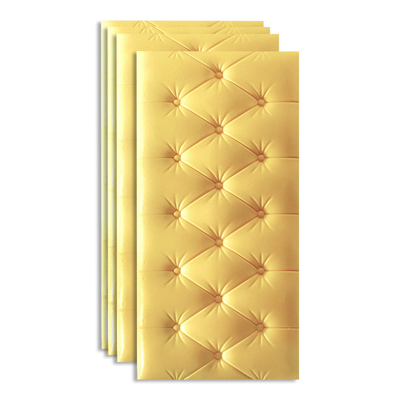 Upholstered Wall Panel Modern Minimalist Home Living Room Bedroom Wall Plate (4-pack) Yellow Clearhalo 'Flooring 'Home Improvement' 'home_improvement' 'home_improvement_wall_paneling' 'Wall Paneling' 'wall_paneling' 'Walls & Ceilings' Walls and Ceiling' 6314282