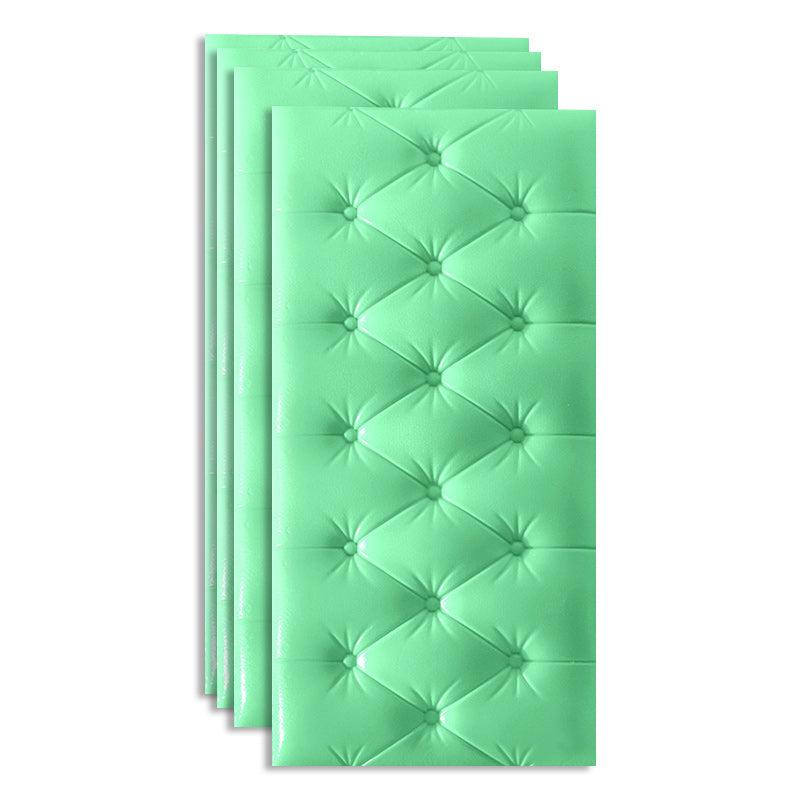Upholstered Wall Panel Modern Minimalist Home Living Room Bedroom Wall Plate (4-pack) Green Clearhalo 'Flooring 'Home Improvement' 'home_improvement' 'home_improvement_wall_paneling' 'Wall Paneling' 'wall_paneling' 'Walls & Ceilings' Walls and Ceiling' 6314287