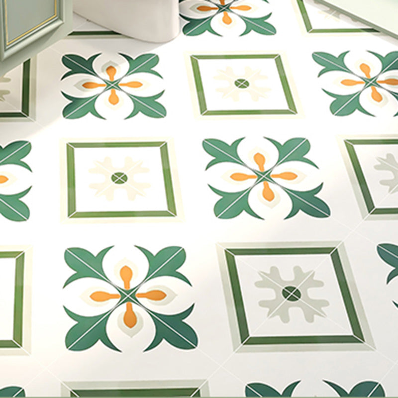 11.81"x11.81"/7.87"x23.62"/11.81"x23.62" Singular Patterned Tile for Floor Green-Yellow 22 Pieces Clearhalo 'Floor Tiles & Wall Tiles' 'floor_tiles_wall_tiles' 'Flooring 'Home Improvement' 'home_improvement' 'home_improvement_floor_tiles_wall_tiles' Walls and Ceiling' 6314315