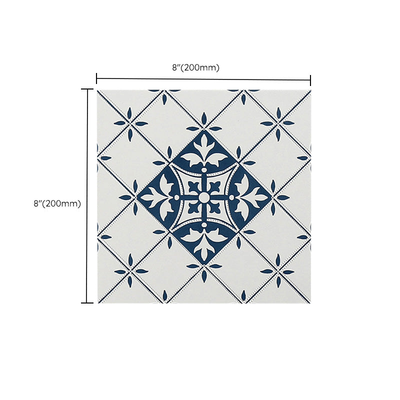 Square 7.87"x7.87" Ceramic Tile Patterned Singular Tile for Floor Clearhalo 'Floor Tiles & Wall Tiles' 'floor_tiles_wall_tiles' 'Flooring 'Home Improvement' 'home_improvement' 'home_improvement_floor_tiles_wall_tiles' Walls and Ceiling' 6314331