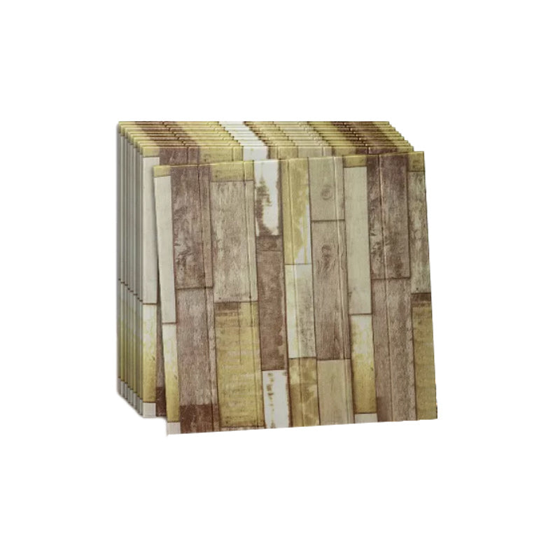 3D Wall Plate Farmhouse Style Simple Home Living Room Wall Panel (10-Pack) Yellow-Brown Clearhalo 'Flooring 'Home Improvement' 'home_improvement' 'home_improvement_wall_paneling' 'Wall Paneling' 'wall_paneling' 'Walls & Ceilings' Walls and Ceiling' 6316206